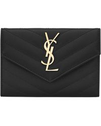 Saint Laurent - Leather Quilted Wallet - Lyst
