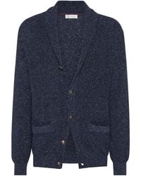 Brunello Cucinelli - Cotton-Linen English Rib Cardigan - Lyst