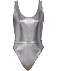 Balmain - Metallic B Swimsuit - Lyst