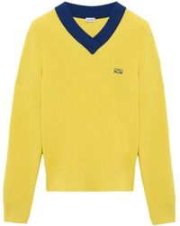 Loewe - Cotton-Wool V-Neck Sweater - Lyst