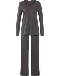 Hanro - Cotton-Silk Long-Sleeve Pyjamas - Lyst