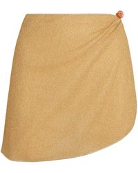 Oséree - Metallic Beaded Lumière Mini Pareo Skirt - Lyst