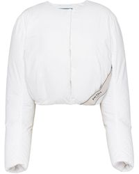 Prada - Cotton Cropped Down Jacket - Lyst