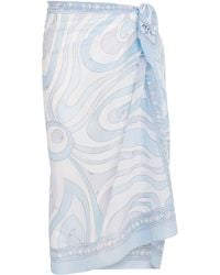 PUCCI - Cotton Marmo Print Sarong - Lyst