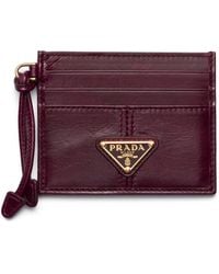 Prada - Leather Logo Card Holder - Lyst