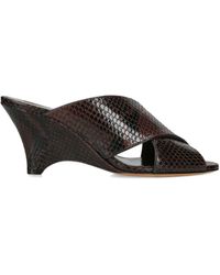 Le Monde Beryl - Leather Sneak-Effect Luca Mules 70 - Lyst