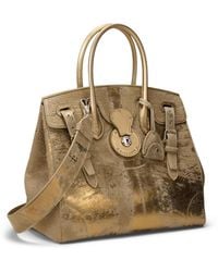 Ralph Lauren - Foiled Leather Extra-Soft Ricky 33 Top-Handle Bag - Lyst