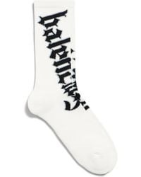 Balenciaga - Cotton-Blend Logo Socks - Lyst