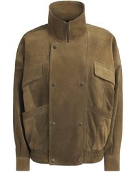 Saint Laurent - Suede Bomber Jacket - Lyst