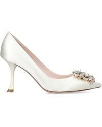 Roger Vivier - Satin Rv Bouquet Strass Buckle Pumps 85 - Lyst