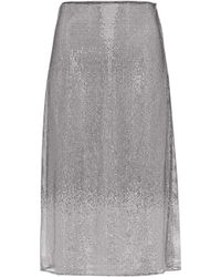 Prada - Crystal-embellished Mesh Midi Skirt - Lyst