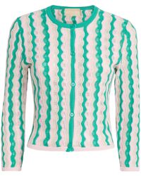 Mother - Cotton Pointelle Stripe Cardigan - Lyst