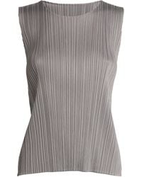 Pleats Please Issey Miyake - Basics Sleeveless Top - Lyst