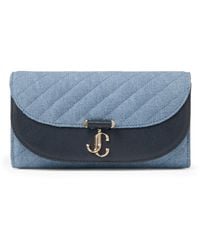 Jimmy Choo - Denim Curve Wallet On Chain - Lyst