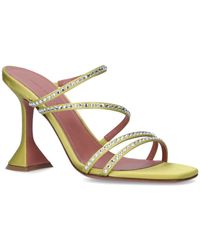 amina muaddi gold sandals