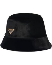 Prada - Velvet Bucket Hat - Lyst