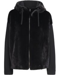 Yves Salomon - Mink-Wool-Silk Zip-Up Hoodie - Lyst