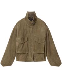 AllSaints - Suede Clay Bomber Jacket - Lyst
