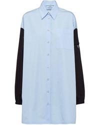 Prada - Re-nylon-sleeve Shirt Dress - Lyst