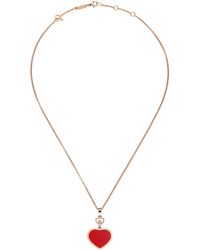 Chopard - Carnelian And Diamond Happy Hearts Pendant - Lyst