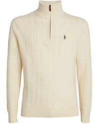 Polo Ralph Lauren - Wool-cotton Quarter-zip Sweater - Lyst
