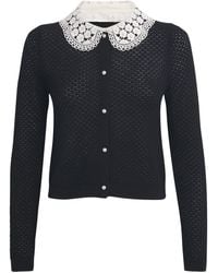 Alice + Olivia - Wool Collared Carson Cardigan - Lyst
