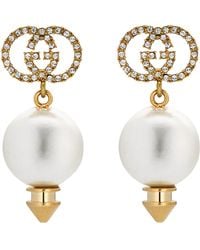 Gucci - Interlocking G Earrings With Pearl - Lyst