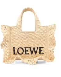 Loewe - X Paula's Ibiza Raffia Font Tote Bag - Lyst