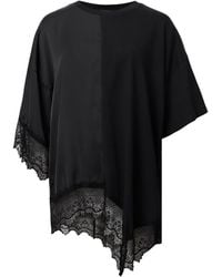 AllSaints - Cotton Lace-Trim Lenny T-Shirt - Lyst
