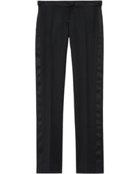 McQueen - Wool Slim Tuxedo Trousers - Lyst