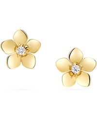 Graff - Mini Yellow Gold And Diamond Wild Flower Earrings - Lyst