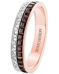Boucheron - Mixed And Diamond Quatre Classique Wedding Band - Lyst