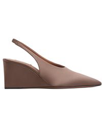 Alaïa - Satin Cube Slingback Wedges 75 - Lyst