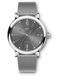 IWC Schaffhausen - Stainless Steel And Diamond Portofino Automatic Watch 37mm - Lyst