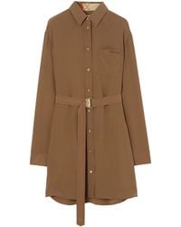 Burberry - Silk Crepe De Chine Mini Shirt Dress - Lyst