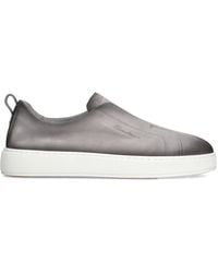 Santoni - Nubuck Leather Clean Icon Sneakers - Lyst