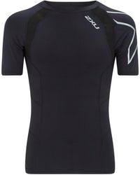 2XU Mens GHST S//S Top Black Print//Gold XL /& Performance Headband Bundle