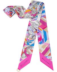 BVLGARI - Silk Polychroma Shelley Scarf - Lyst