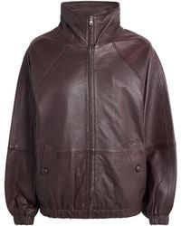 Sandro - Raglan-Sleeve Leather Jacket - Lyst
