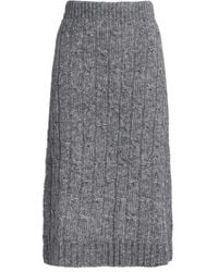 Max Mara - Cotton-Alpaca-Wool Midi Skirt - Lyst