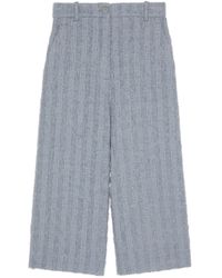 Gucci - Wool Tweed Cropped Trousers - Lyst