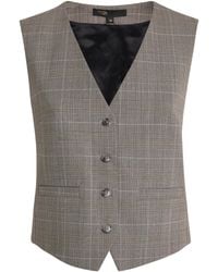 Maje - Wool-Blend Check Sleeveless Waistcoat - Lyst