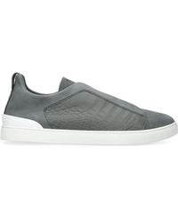 ZEGNA - Crocodile Leather Triple Stitch Secondskin Sneakers - Lyst
