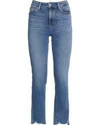 PAIGE - Cindy Raw Hem Straight Jeans - Lyst