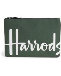 Harrods - Medium Cotton Logo Pouch - Lyst