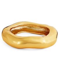 Alexis - Gold-plated Wide Molten Bangle (small) - Lyst