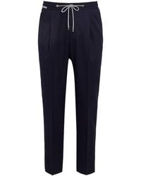 Corneliani - Virgin Wool Drawstring Trousers - Lyst