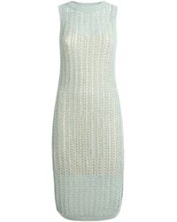 Eleventy - Cotton-Blend Crochet Midi Dress - Lyst
