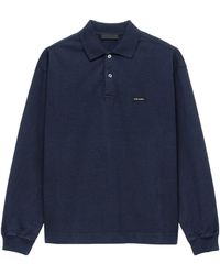 Prada - Cotton Long-Sleeve Polo Shirt - Lyst