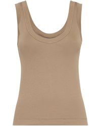 Brunello Cucinelli - Stretch-Cotton Ribbed Tank Top - Lyst